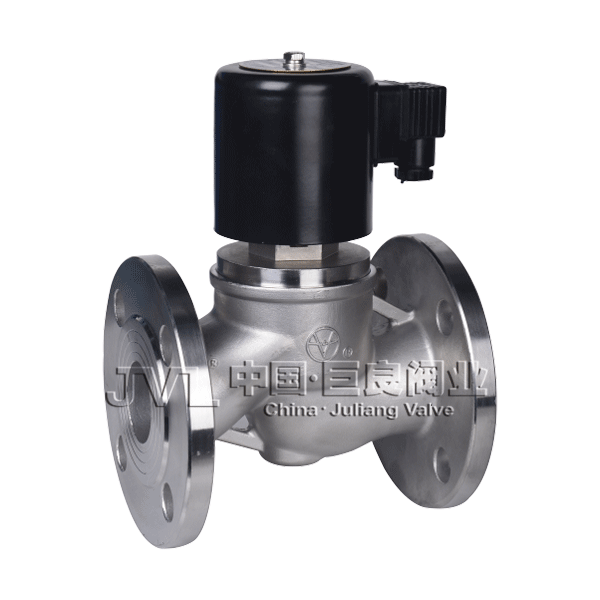 Flanged stainless steel piston solenoid valve